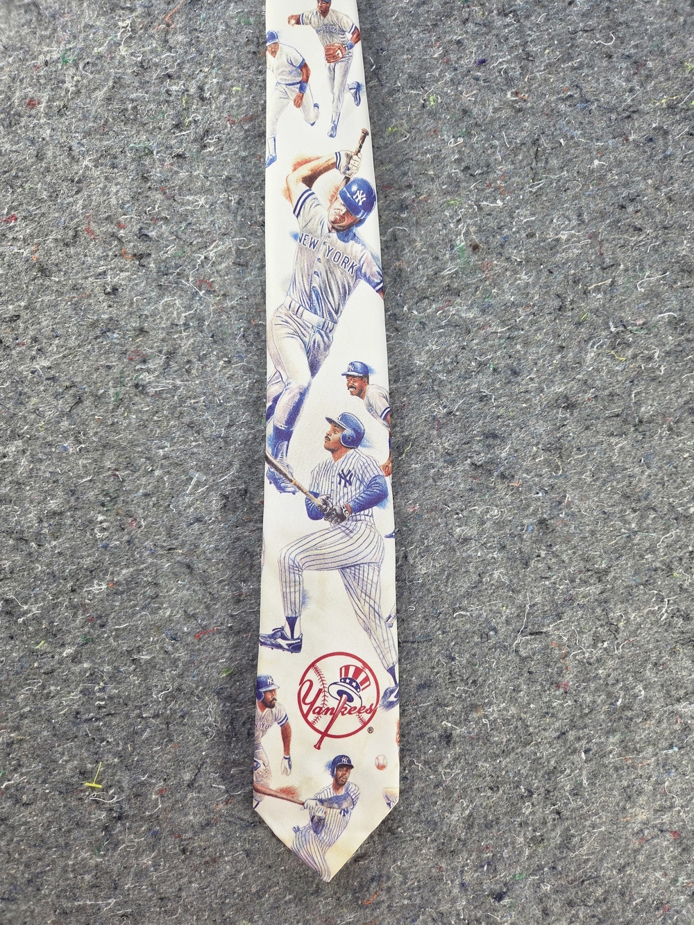 Vintage Ralph Marlin New York Yankees MLB Baseball Tie Made USA Player Graphic